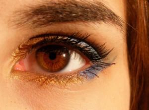 close up of woman's eye